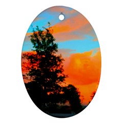 Neon Landscape Oval Ornament (two Sides) by okhismakingart