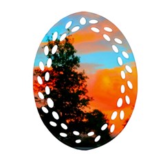 Neon Landscape Ornament (oval Filigree) by okhismakingart