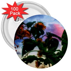 Sunflowers And Wild Weeds 3  Buttons (100 Pack)  by okhismakingart