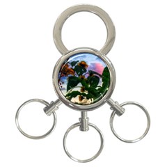 Sunflowers And Wild Weeds 3-ring Key Chains by okhismakingart