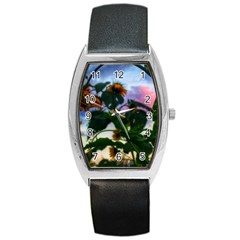 Sunflowers And Wild Weeds Barrel Style Metal Watch by okhismakingart