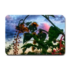 Sunflowers And Wild Weeds Small Doormat  by okhismakingart