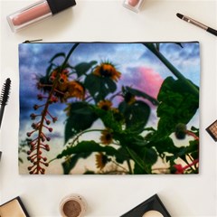 Sunflowers And Wild Weeds Cosmetic Bag (xl) by okhismakingart