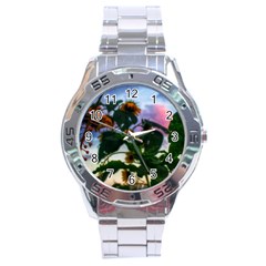 Sunflowers And Wild Weeds Stainless Steel Analogue Watch by okhismakingart