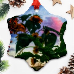 Sunflowers And Wild Weeds Ornament (snowflake) by okhismakingart