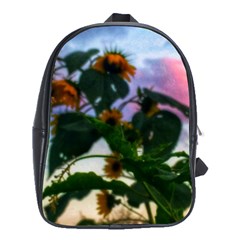 Sunflowers And Wild Weeds School Bag (xl) by okhismakingart