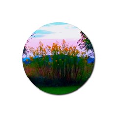 Field Of Goldenrod Rubber Coaster (round)  by okhismakingart