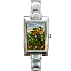 Sunflowers Rectangle Italian Charm Watch by okhismakingart