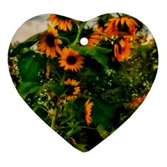 Sunflowers Ornament (heart) by okhismakingart