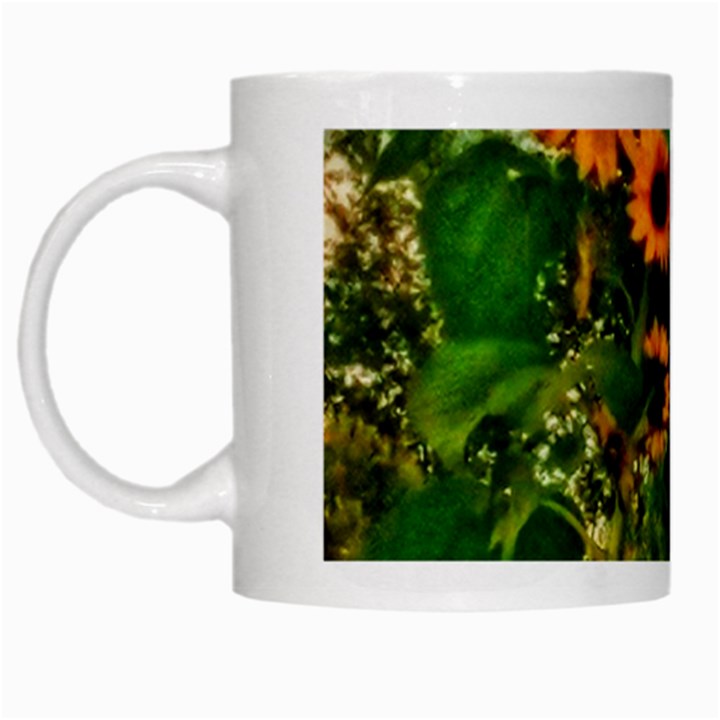 Sunflowers White Mugs