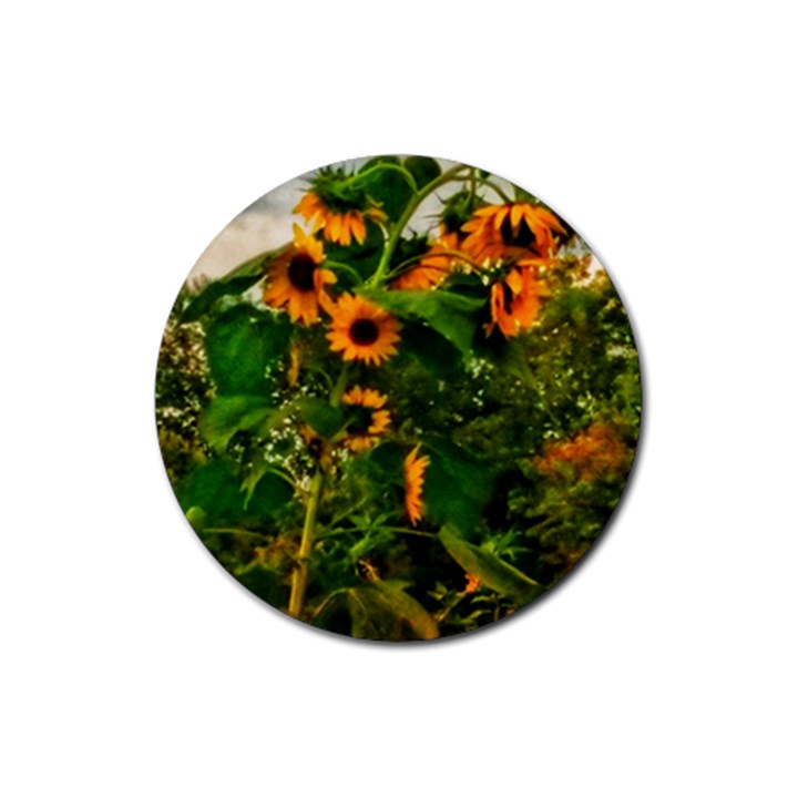 Sunflowers Rubber Round Coaster (4 pack) 