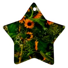 Sunflowers Star Ornament (two Sides) by okhismakingart