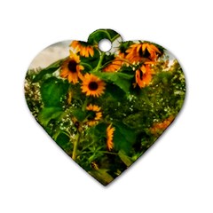 Sunflowers Dog Tag Heart (two Sides) by okhismakingart