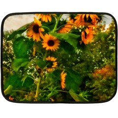 Sunflowers Double Sided Fleece Blanket (mini)  by okhismakingart