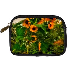 Sunflowers Digital Camera Leather Case by okhismakingart