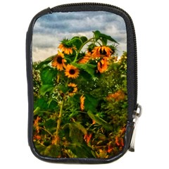 Sunflowers Compact Camera Leather Case by okhismakingart