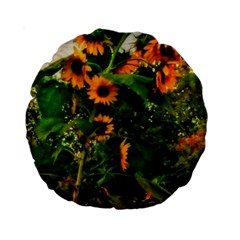 Sunflowers Standard 15  Premium Round Cushions by okhismakingart