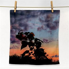 Sunflower Sunset Face Towel by okhismakingart