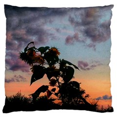 Sunflower Sunset Large Cushion Case (one Side) by okhismakingart