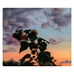 Sunflower Sunset Double Sided Flano Blanket (small)  by okhismakingart