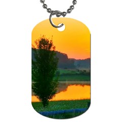 Lake Sunrise Dog Tag (two Sides) by okhismakingart