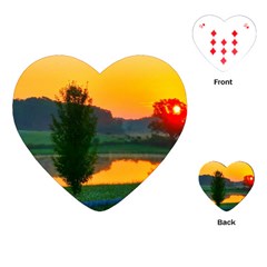 Lake Sunrise Playing Cards (heart) by okhismakingart