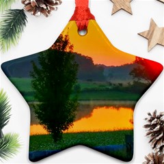 Lake Sunrise Star Ornament (two Sides) by okhismakingart