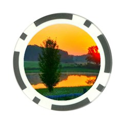 Lake Sunrise Poker Chip Card Guard by okhismakingart