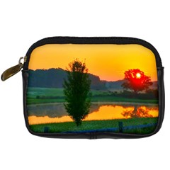 Lake Sunrise Digital Camera Leather Case by okhismakingart