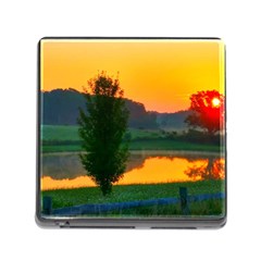 Lake Sunrise Memory Card Reader (square 5 Slot) by okhismakingart