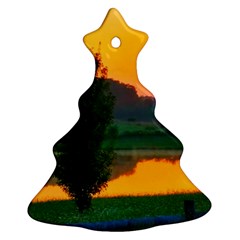 Lake Sunrise Ornament (christmas Tree)  by okhismakingart