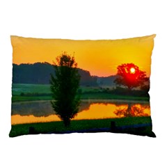 Lake Sunrise Pillow Case (two Sides) by okhismakingart