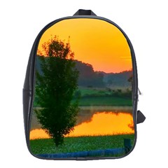 Lake Sunrise School Bag (xl) by okhismakingart