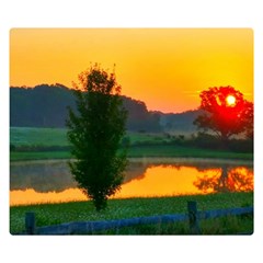 Lake Sunrise Double Sided Flano Blanket (small)  by okhismakingart