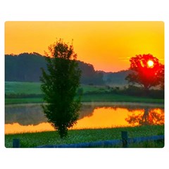 Lake Sunrise Double Sided Flano Blanket (medium)  by okhismakingart