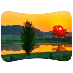 Lake Sunrise Velour Seat Head Rest Cushion by okhismakingart