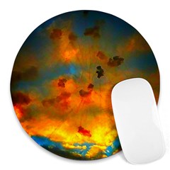 Tie-dye Sky Round Mousepads by okhismakingart