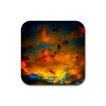 Tie-Dye Sky Rubber Square Coaster (4 pack)  Front