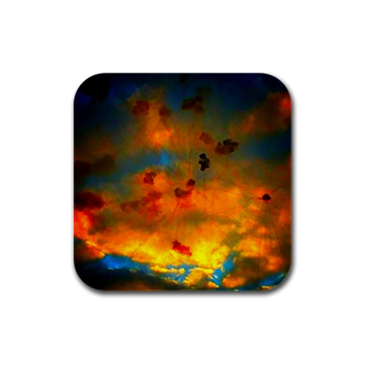 Tie-Dye Sky Rubber Square Coaster (4 pack) 