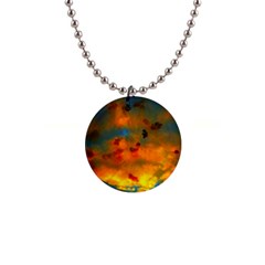 Tie-dye Sky 1  Button Necklace by okhismakingart