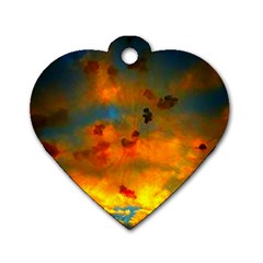 Tie-dye Sky Dog Tag Heart (one Side) by okhismakingart