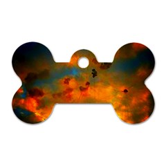 Tie-dye Sky Dog Tag Bone (two Sides) by okhismakingart