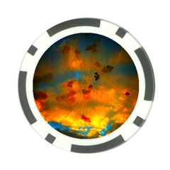 Tie-dye Sky Poker Chip Card Guard