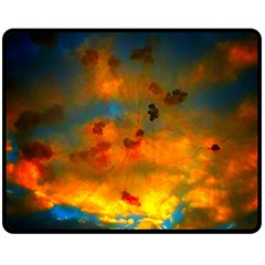 Tie-dye Sky Fleece Blanket (medium)  by okhismakingart