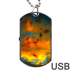 Tie-dye Sky Dog Tag Usb Flash (two Sides) by okhismakingart