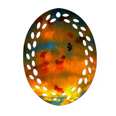 Tie-dye Sky Oval Filigree Ornament (two Sides) by okhismakingart