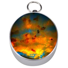 Tie-dye Sky Silver Compasses by okhismakingart