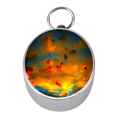 Tie-dye Sky Mini Silver Compasses by okhismakingart