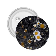 Black And White With Daisies 2 25  Buttons by okhismakingart