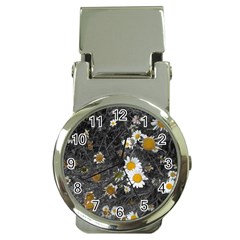 Black And White With Daisies Money Clip Watches by okhismakingart